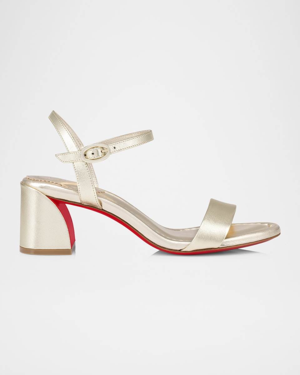 Miss Jane Metallic Red Sole Sandals